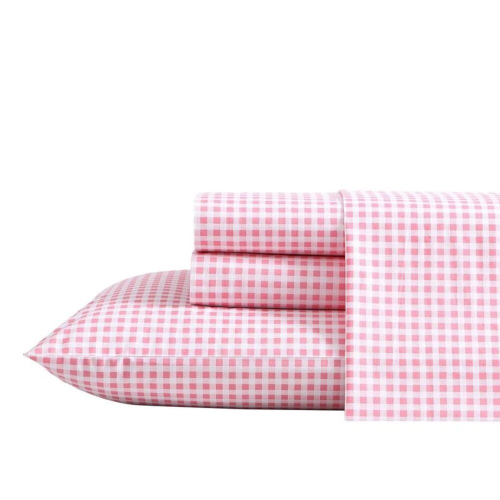 Poppy & Fritz - Full Printed Pattern Percale Cotton Sheet Set Pink Pink